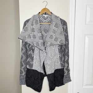 Lucky Brand Geometric Print Open Front Cardigan